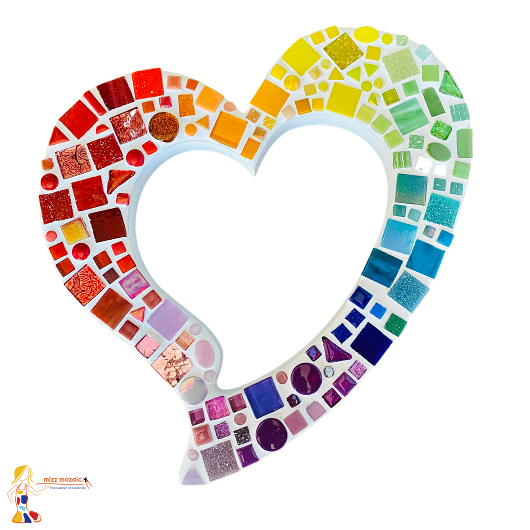 DIY Mosaic Heart Art Outline Wall Plaque