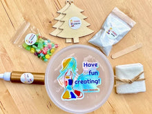 Load image into Gallery viewer, Make-Your-Own Sparkly Yellow Tree Ornaments Kit