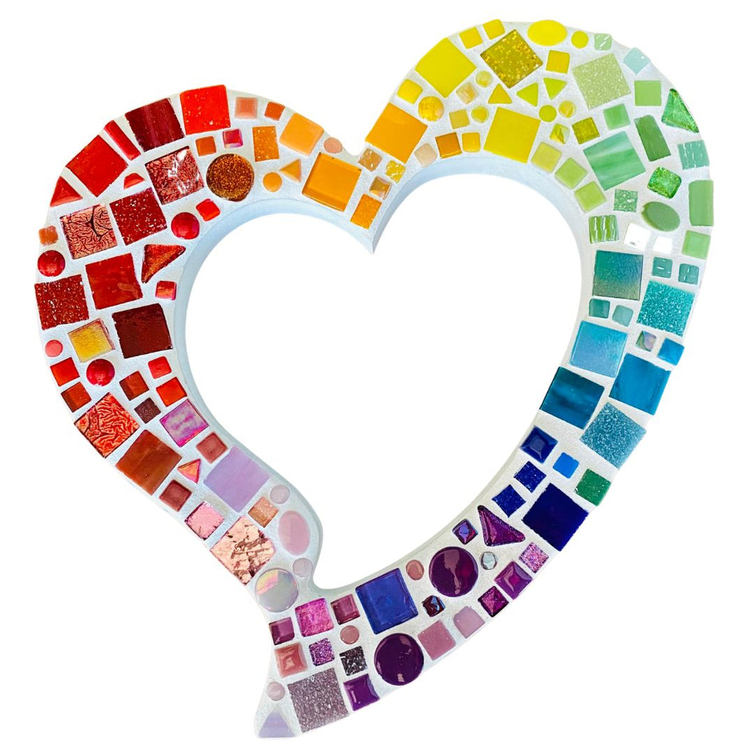 DIY Mosaic Heart Art Outline Wall Plaque