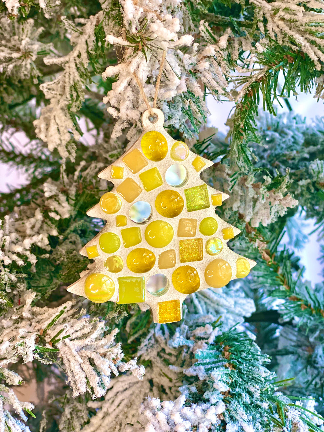 Make-Your-Own Sparkly Yellow Tree Ornaments Kit