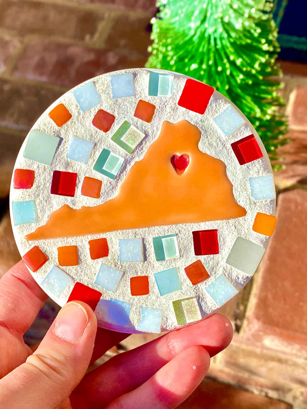 Make-Your-Own Round Mosaic Virginia State Coasters